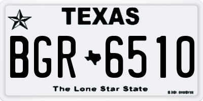 TX license plate BGR6510