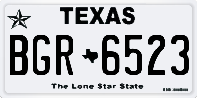 TX license plate BGR6523
