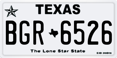 TX license plate BGR6526