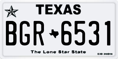TX license plate BGR6531