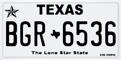 TX license plate BGR6536