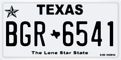 TX license plate BGR6541