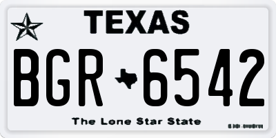 TX license plate BGR6542