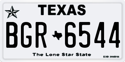 TX license plate BGR6544