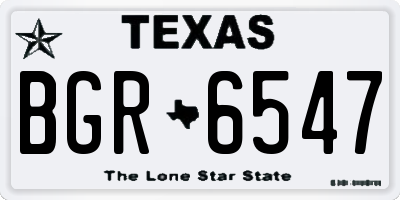 TX license plate BGR6547