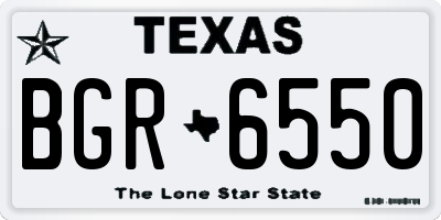 TX license plate BGR6550