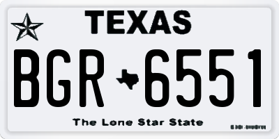 TX license plate BGR6551