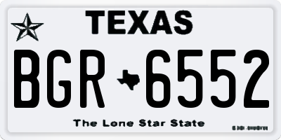 TX license plate BGR6552