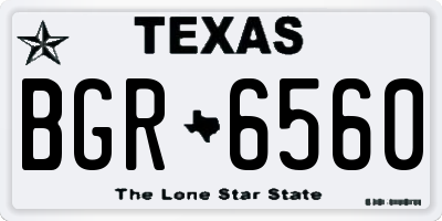 TX license plate BGR6560
