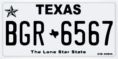 TX license plate BGR6567