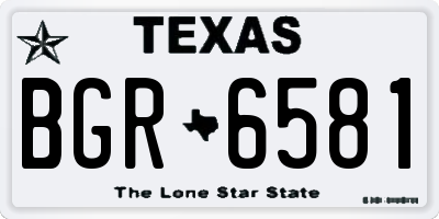 TX license plate BGR6581