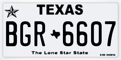 TX license plate BGR6607