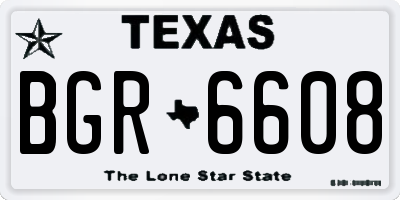 TX license plate BGR6608