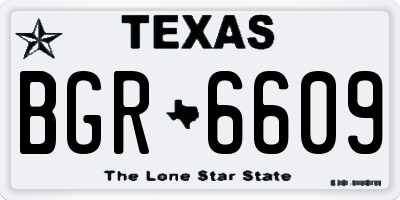 TX license plate BGR6609