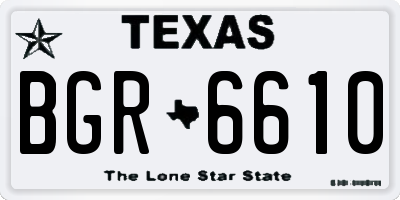 TX license plate BGR6610