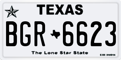 TX license plate BGR6623