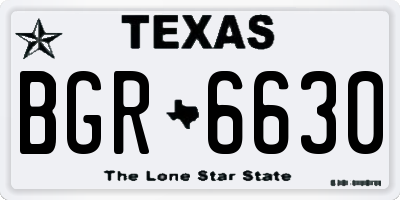 TX license plate BGR6630