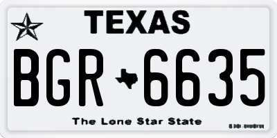 TX license plate BGR6635