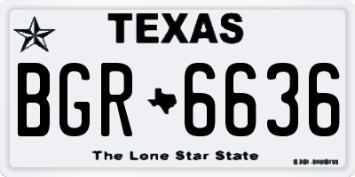 TX license plate BGR6636