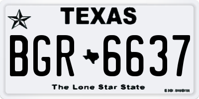 TX license plate BGR6637