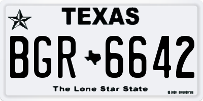 TX license plate BGR6642
