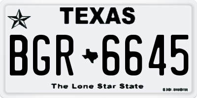 TX license plate BGR6645
