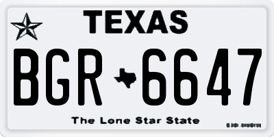 TX license plate BGR6647