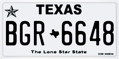 TX license plate BGR6648