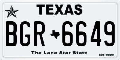 TX license plate BGR6649