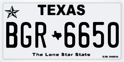 TX license plate BGR6650