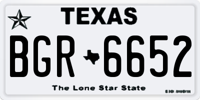 TX license plate BGR6652