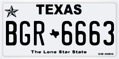 TX license plate BGR6663