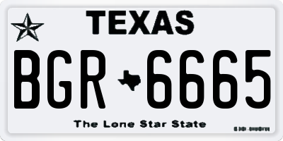 TX license plate BGR6665