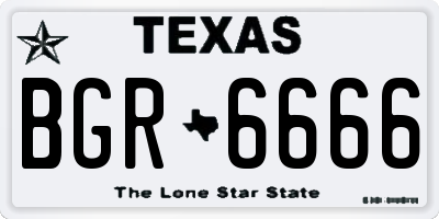 TX license plate BGR6666
