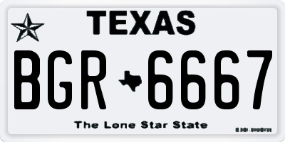 TX license plate BGR6667