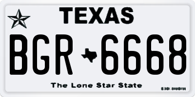 TX license plate BGR6668