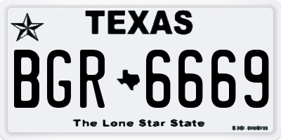 TX license plate BGR6669