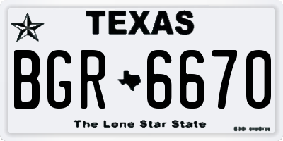 TX license plate BGR6670
