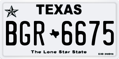 TX license plate BGR6675