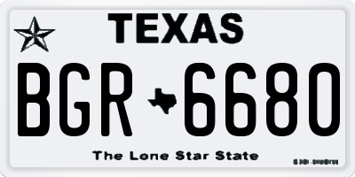 TX license plate BGR6680