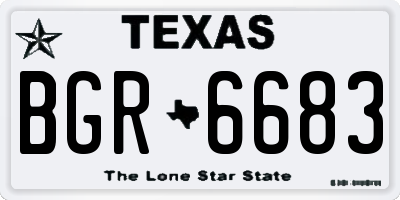 TX license plate BGR6683