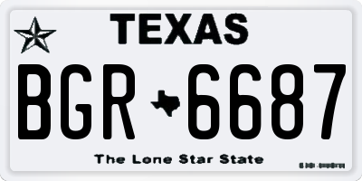 TX license plate BGR6687