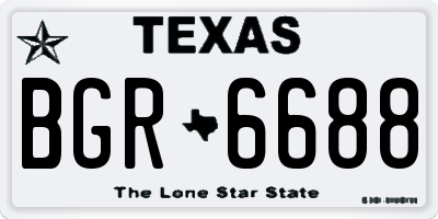 TX license plate BGR6688