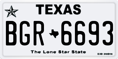 TX license plate BGR6693