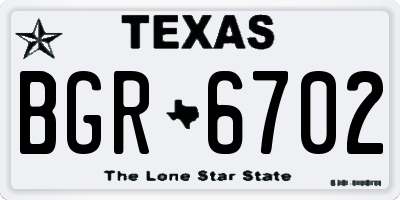 TX license plate BGR6702