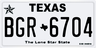 TX license plate BGR6704