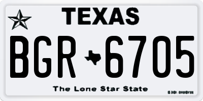 TX license plate BGR6705