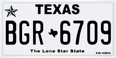 TX license plate BGR6709