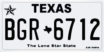 TX license plate BGR6712