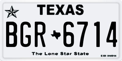 TX license plate BGR6714